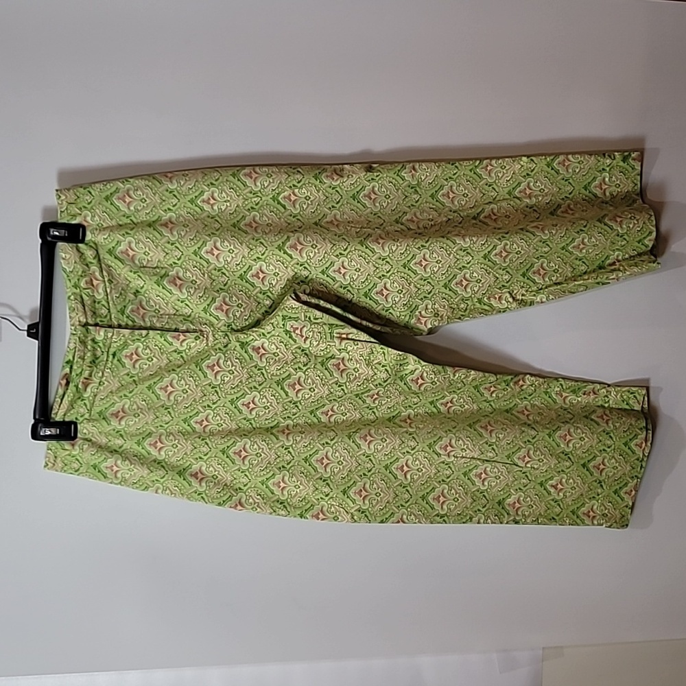 Elliott Lauren Cropped Green & Pink Pants